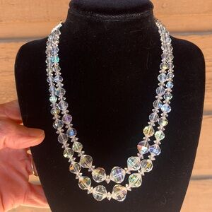 COPY - STUNNING!!!! Vintage Laguna multifaceted double strand crystal necklace.…